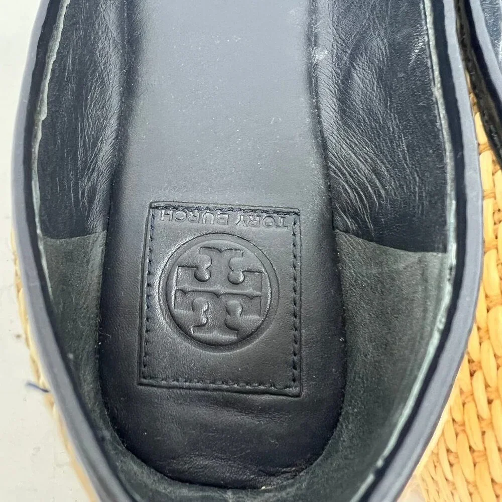 Tory Burch Tan Black Wicker Cap Toe Flats | Size 9 - Picture 5 of 7